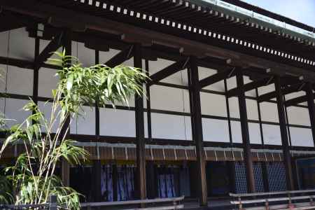 日本らしい風合いの御簾、柱