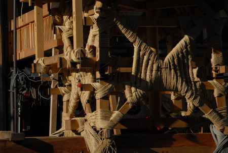 月鉾の土台縄くくり