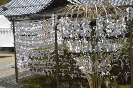 大原野神社　ハートのみくじ掛け