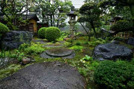 五条、秋雨の庭