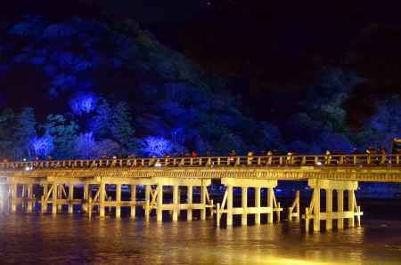 嵐山花灯路2016 ライトアップ　渡月橋 (20161218j)