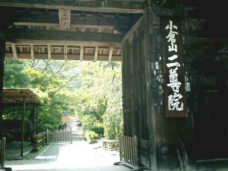 二尊院の門から参道