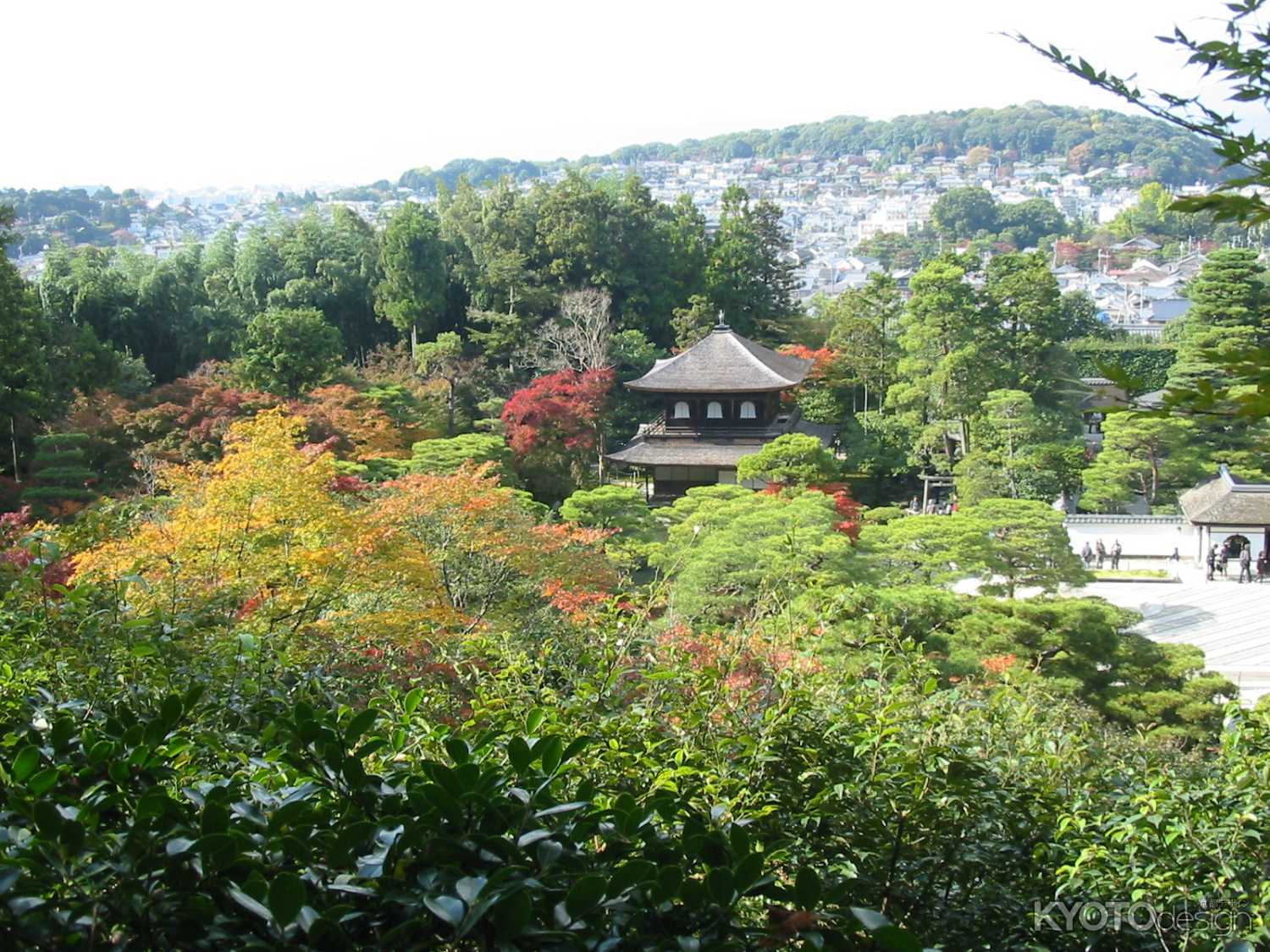上から見下ろす銀閣寺